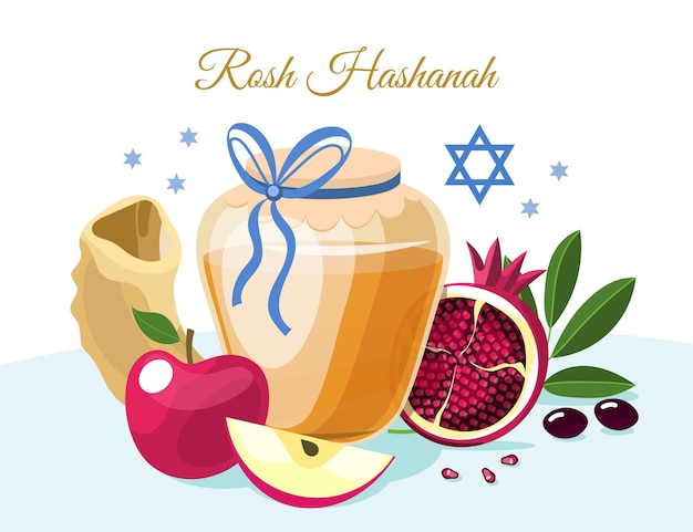 Flat design rosh hashanah concept Free Vector