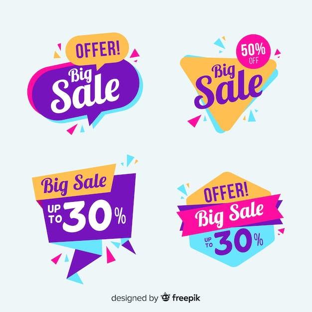 Download Flat design sale label collection | Free Vector