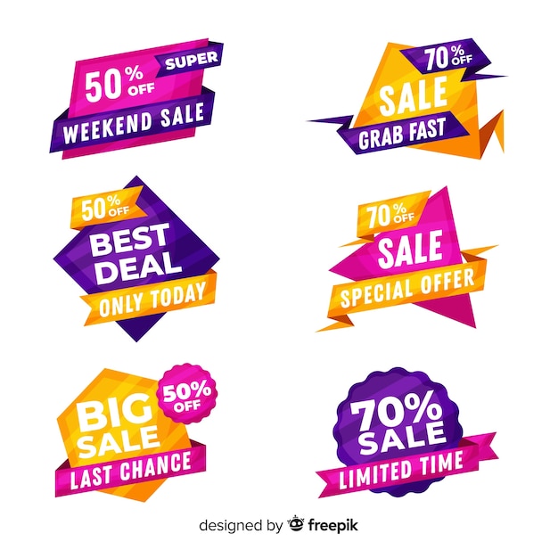 Download Flat design sale label collection | Free Vector