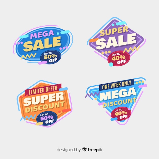 Free Vector | Flat design sale label collection