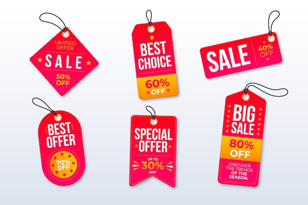 Premium Vector | Flat design sale tag collection