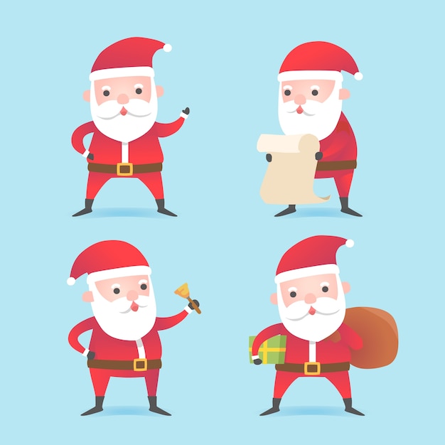 Free Vector | Flat design santa claus character collection