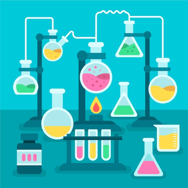 Free Vector | Flat design set of science lab objects