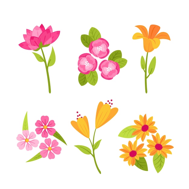 Free Vector | Flat design spring flower collection design