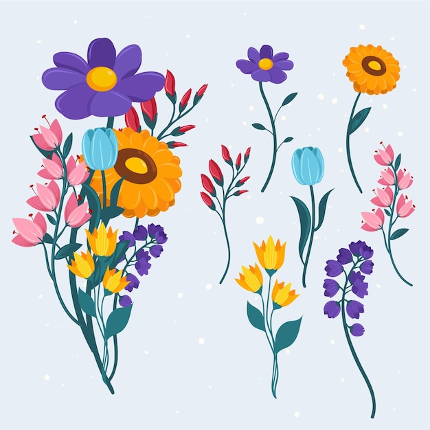 Free Vector | Flat design spring flower collection