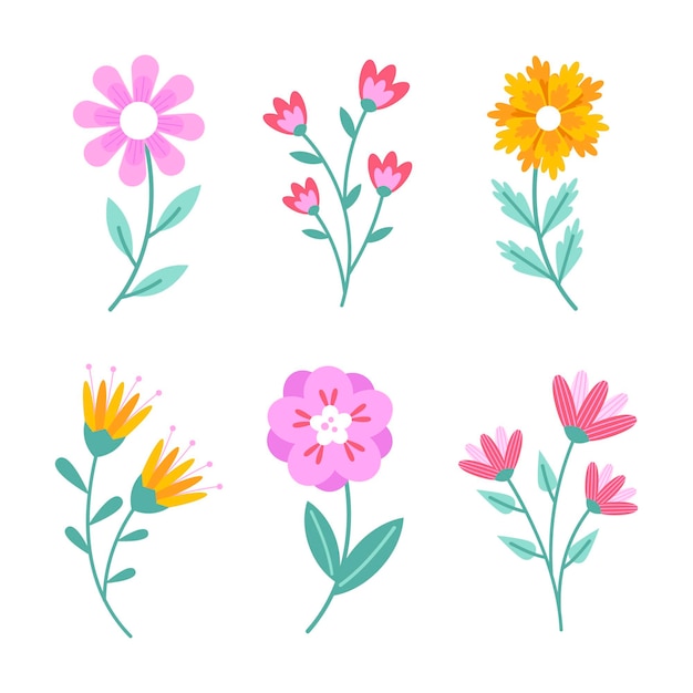 Free Vector | Flat design spring flower collection