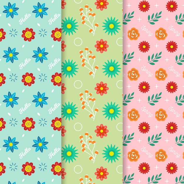 Free Vector | Flat design spring pattern collection concept