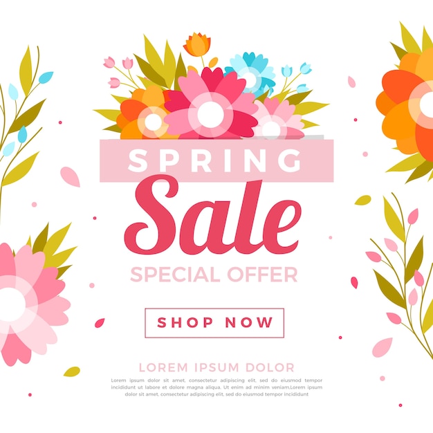 Free Vector | Flat design spring promotional sale