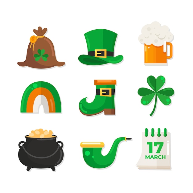 Free Vector | Flat design st. patricks day element collection