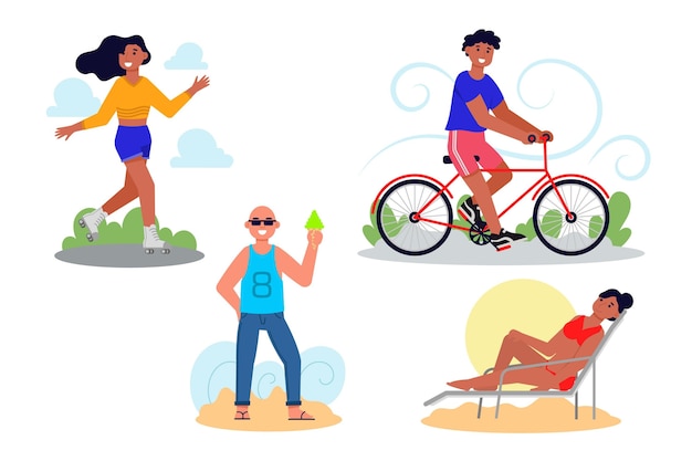 Free Vector | Flat design summer outdoor activities collection