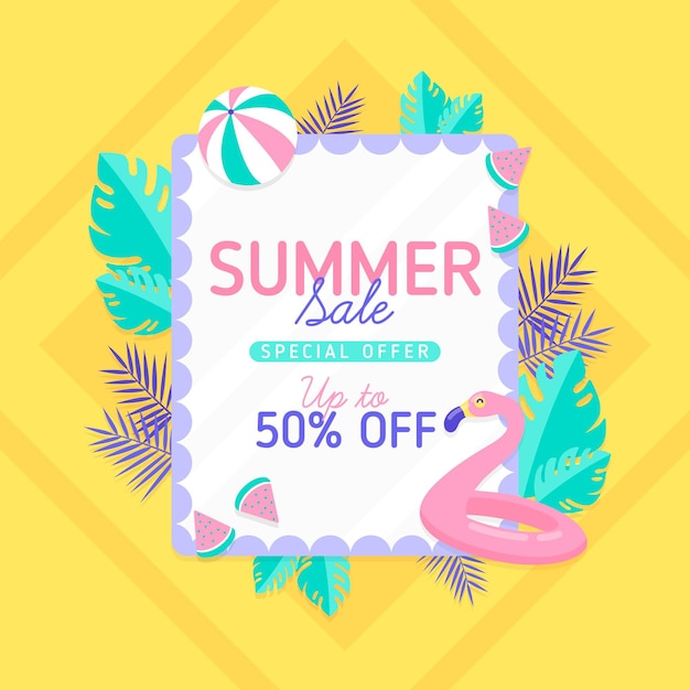 Download Flat design summer sale banner | Free Vector