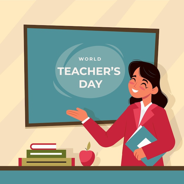 Free Vector | Flat design teachers' day with woman