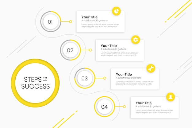 Flat design template infographic steps Free Vector