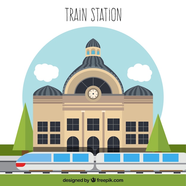 Free Vector | Flat design train station