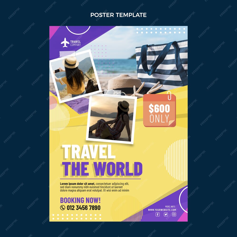 Free Vector | Flat design travel the world poster