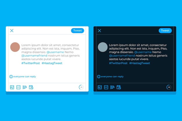 Premium Vector | Flat design tweet mockup