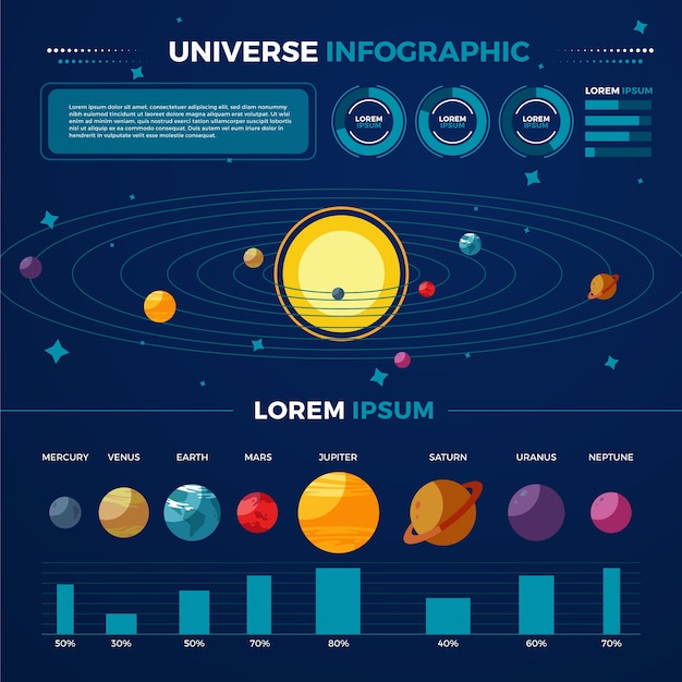 Free Vector | Flat design universe infographic pack