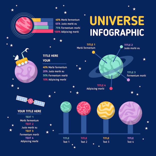 Free Vector | Flat design universe infographic with details