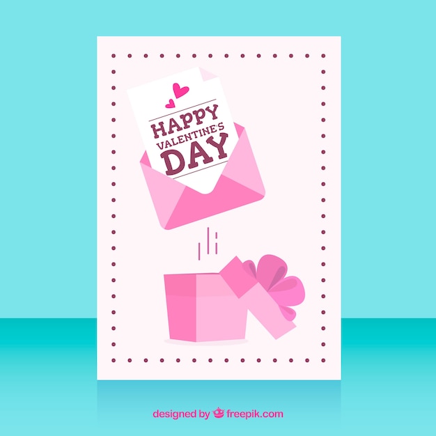 Free Vector | Flat design valentine's day card template