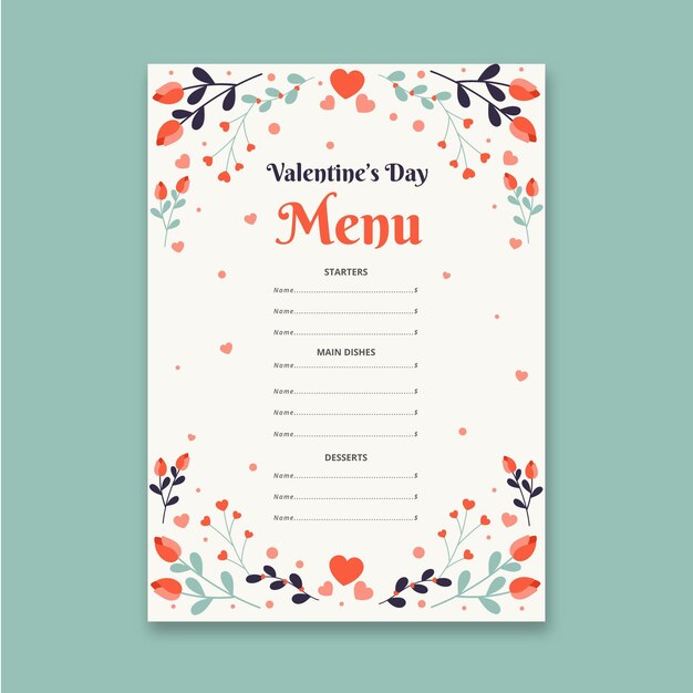 free-vector-flat-design-valentine-s-day-menu-template