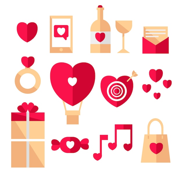 Free Vector | Flat design valentines day element collection theme