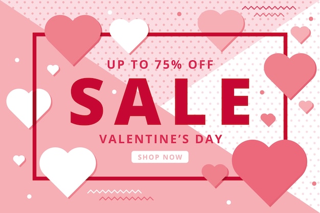 Free Vector | Flat design valentines day sale theme