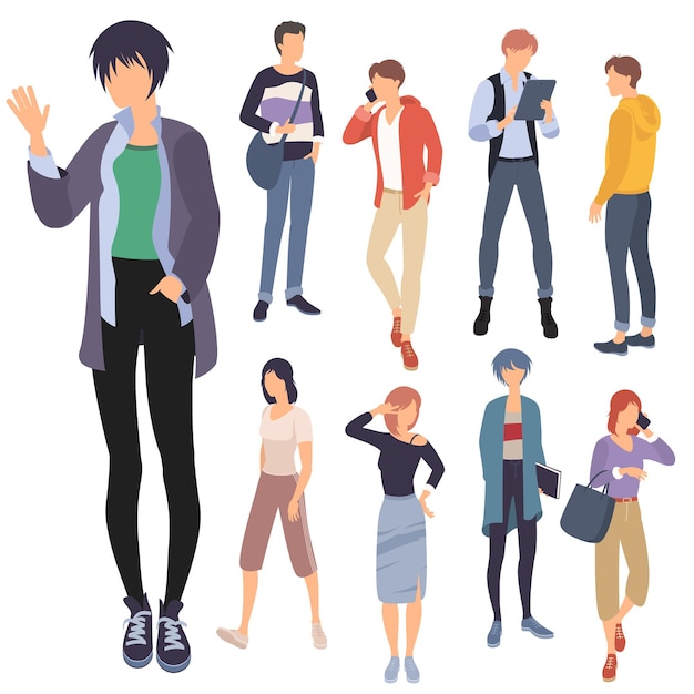 Premium Vector | Flat design vector set of people characters are acting ...