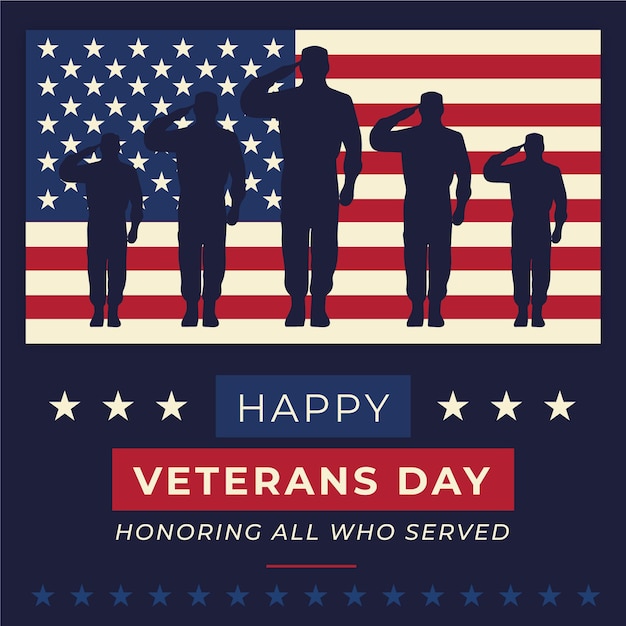 Premium Vector | Flat design veterans day background