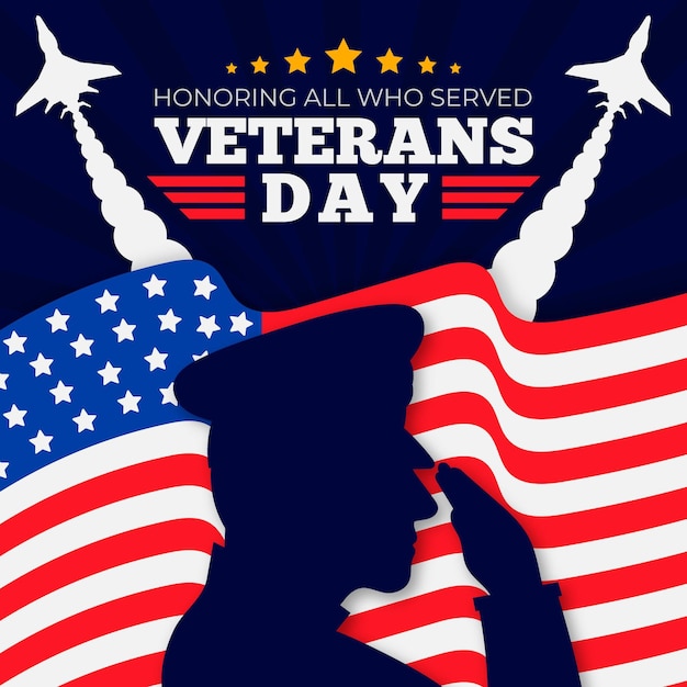 Free Vector | Flat design veterans day concept