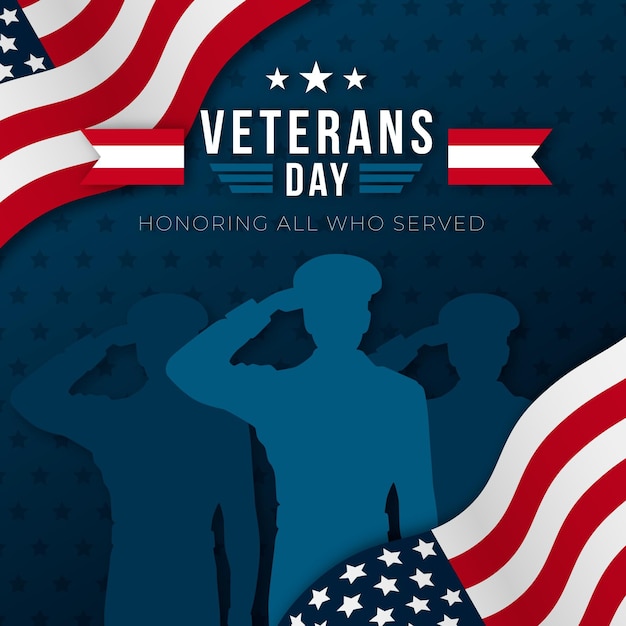 Free Vector Flat design veterans day