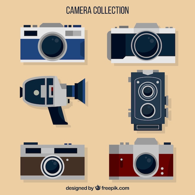 Download Vector Flat Design Vintage Camera Collection Vectorpicker