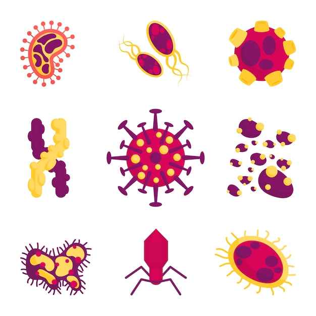 Free Vector | Flat design virus collection concept