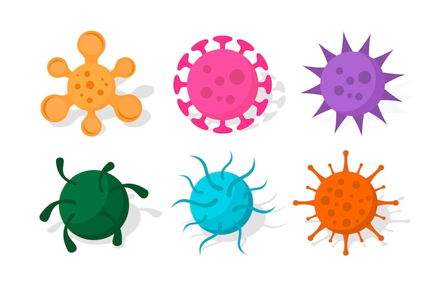 Free Vector | Flat design virus collection