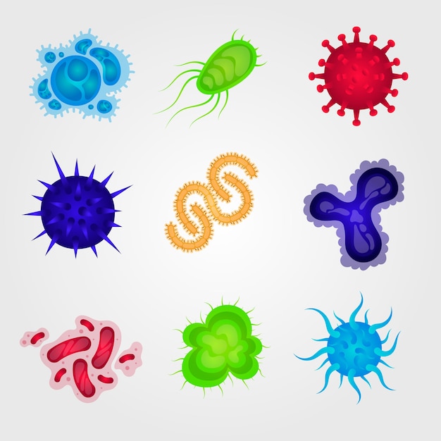 Free Vector | Flat design virus collection