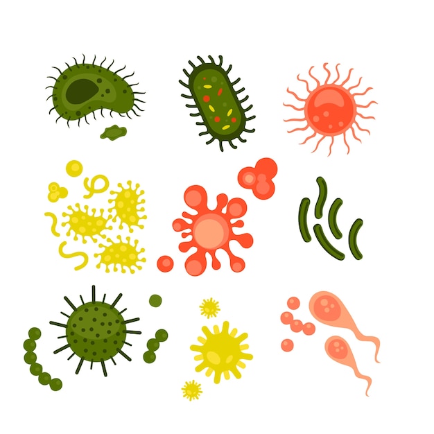 Free Vector | Flat design virus set concept