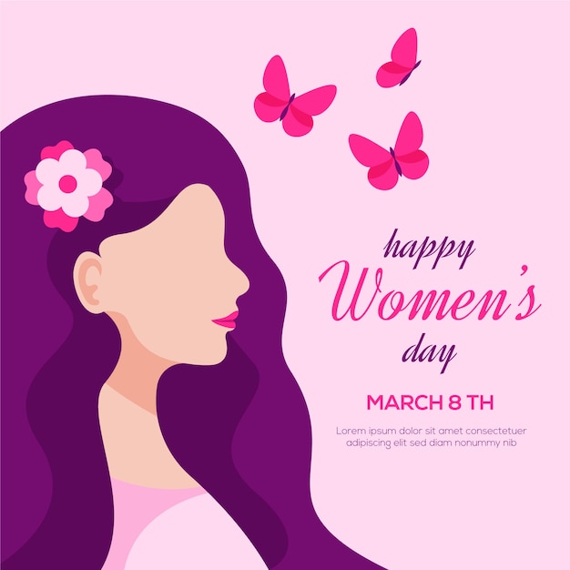 Flat design womens day celebration modern theme | Free Vector