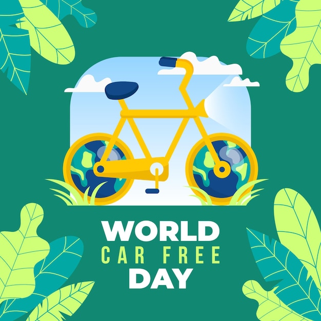 Premium Vector | Flat design world car free day concept