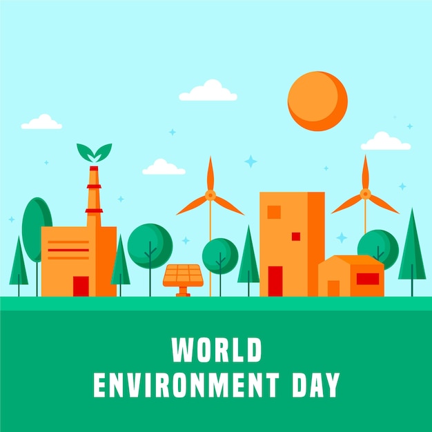 Free Vector | Flat design world environment day celebration