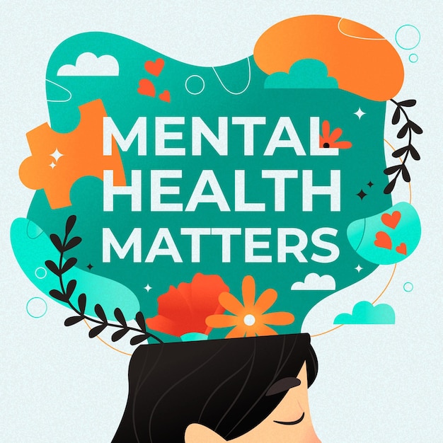 Free Vector | Flat design world mental health day background