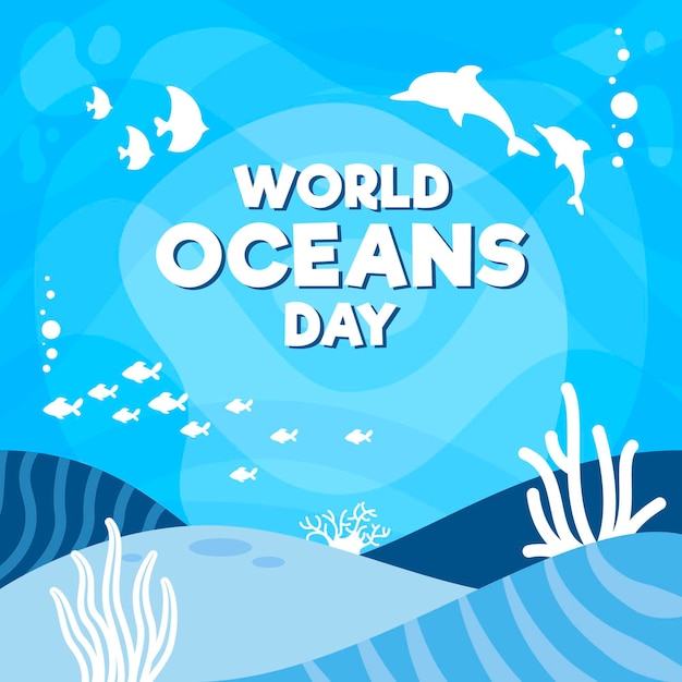 Free Vector | Flat design world oceans day concept