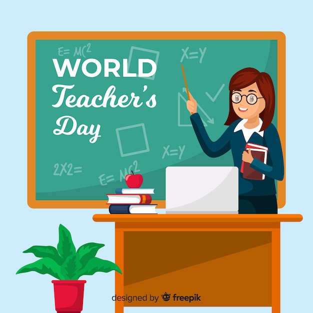 Premium Vector Flat Design World Teacher S Day Background