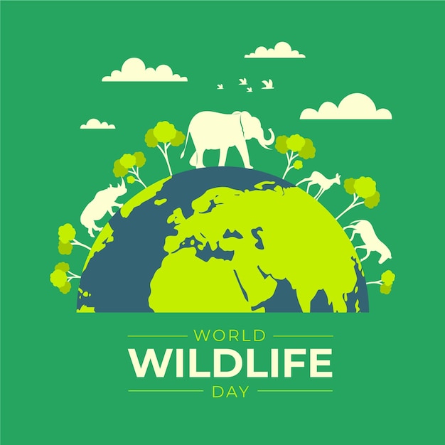 Free Vector | Flat design world wildlife day