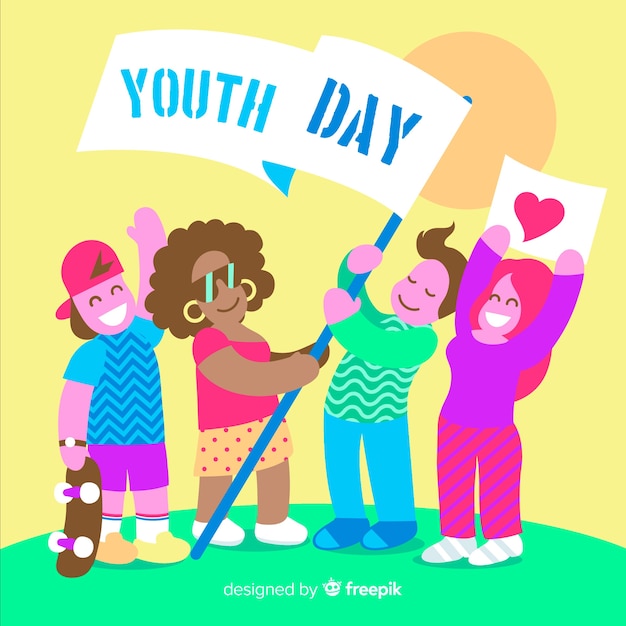 Download Free Flat Design Youth Day Background Free Vector Use our free logo maker to create a logo and build your brand. Put your logo on business cards, promotional products, or your website for brand visibility.