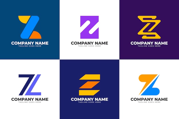 Free Vector | Flat design z letter logo collection