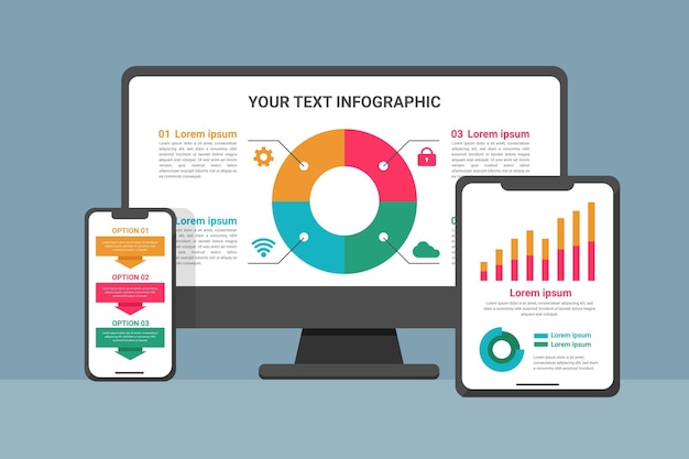 Download Free Vector | Flat device mockup infographic