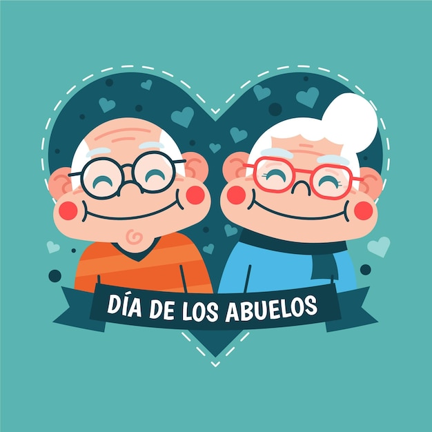 Free Vector Flat Dia De Los Abuelos Illustration