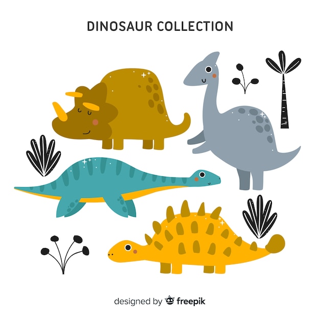 Premium Vector | Flat dinosaur collection