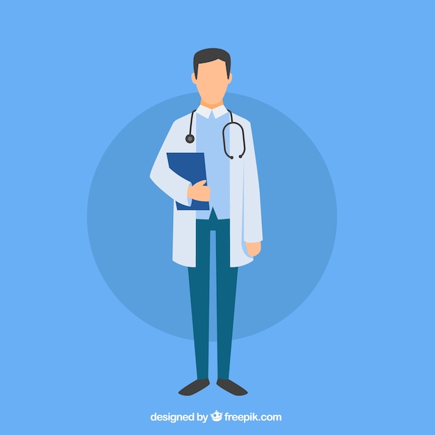 Flat doctor with clipboard Vector | Free Download