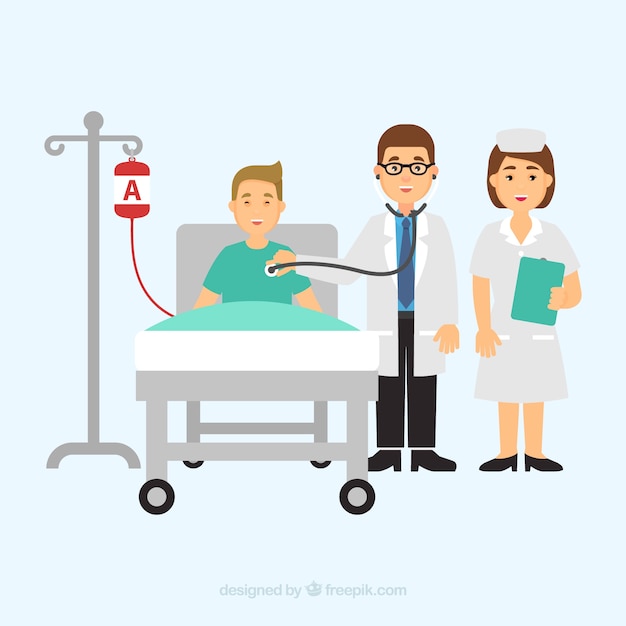 Flat doctors and patient Vector | Free Download