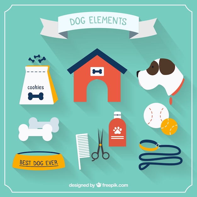 Элементы собака. PNG elements Dogs. Flat dog
